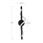 Kinkiet LED Meleca 12W CCT w kolorze czarnym, o wysokości 600 mm i szerokości 145 mm. Posiada spiralny, biały element świetlny oraz okrągłą podstawę. Produkt zamontowany na ścianie, idealny do nowoczesnych wnętrz.