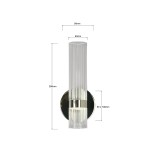 Kinkiet LED Ambiente 18W CCT w kolorze złotym, z przezroczystym kloszem o pionowych rowkach. Wymiary: 90 mm szerokości, 280 mm wysokości. Montowany na ścianie, zapewnia nowoczesne oświetlenie.