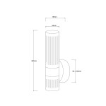 Kinkiet LED Ambiente 18W CCT w kolorze złotym, o cylindrycznym kształcie, z rowkowaną fakturą. Wymiary: 280 mm wysokości, 90 mm średnicy. Montowany na ścianie, z okrągłą podstawą. Idealny do nowoczesnych wnętrz.