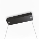 Lampa wisząca LED Mirror D60, czarna, z mocowaniem sufitowym w kształcie prostokątnym. Posiada dwa sznury mocujące. Przeznaczona do oświetlenia wnętrz, odporna na wilgoć (IP44), moc 35W, z funkcją zmiany temperatury barwowej (CCT).
