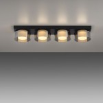 Rika lampa sufitowa 4xLED 26W czarny dymiony 6164-18