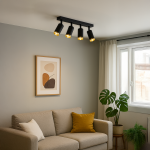 Mica lampa sufitowa (spot) 4xGU10 czarna/złoty ML2100