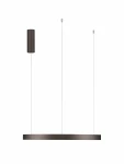 Lampa wisząca Zacapu D60 w kolorze brązowym, z metalowym kloszem w kształcie okrągłego dysku, zawieszona na cienkich, regulowanych linkach. Wyposażona w jedno źródło LED o mocy 40W. Prosta, nowoczesna forma.