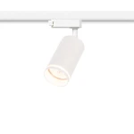 Reflektor Track Pipe Ring w kolorze białym, przeznaczony do szyny 1xGU10. Cylindryczny kształt, umieszczony na krótkim ramieniu, z widocznym źródłem światła wewnątrz. Produkt zawieszony w pozycji pionowej na tle białym.