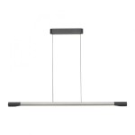 Lampa wisząca LED Hoop 27W w kolorze antracytowym z aluminium, o prostokątnym kształcie. Zawieszona na cienkich przewodach, z minimalistycznym, płaskim kloszem. Temperatura barwowa 3000K, idealna do nowoczesnych wnętrz.