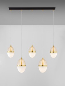 Arena lampa wisząca 5xLED 58W czarna złota LE44332