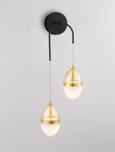 Arena kinkiet 2xLED 24W czarny złoty LE44334