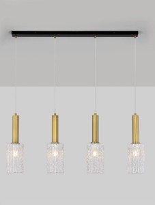 Oroya  lampa wisząca 4xE27 czarna złota LE44338