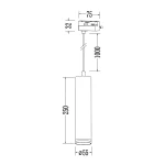 Lampa wisząca Track Pipe Ring 1xGU10 w kolorze białym. Cylindryczny kształt o średnicy 55 mm i wysokości 250 mm, zawieszona na cienkim przewodzie o długości 1000 mm, z mocowaniem do szyny. Prosta forma, idealna do nowoczesnych wnętrz.