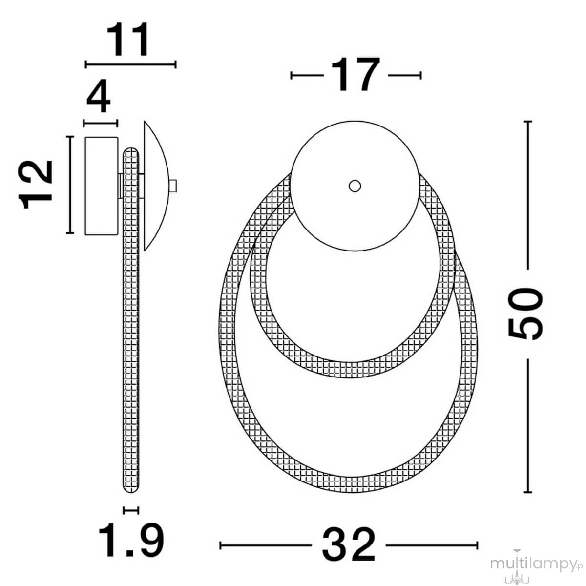 Cura kinkiet 1xLED 17W w kolorze czarnym, o okrągłej podstawie i elastycznym, plecionym przewodzie. Wymiary: średnica podstawy 17 cm, długość przewodu 50 cm. Prosty, nowoczesny design, idealny do różnych aranżacji wnętrz.