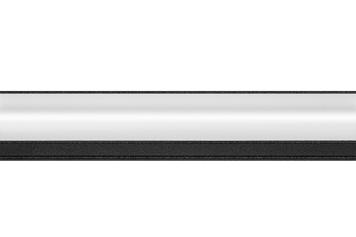 Kinkiet LED Lira 60 w kolorze czarnym, o mocy 8W i barwie światła 4000K. Produkt widoczny z boku, o prostokątnym kształcie, z gładką, błyszczącą powierzchnią oraz matowym kloszem. Idealny do nowoczesnych wnętrz.