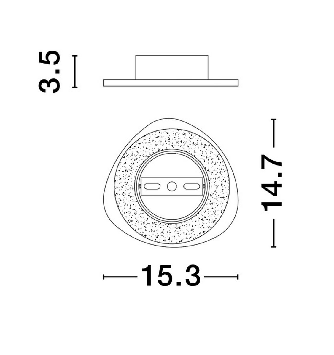 Kinkiet Apure 1xLED 6W w kolorze białym, o owalnym kształcie, z widoczną oprawą LED. Wymiary: 15,3 cm szerokości, 14,7 cm wysokości, 3,5 cm głębokości. Montowany na ścianie, prosty design, idealny do nowoczesnych wnętrz.