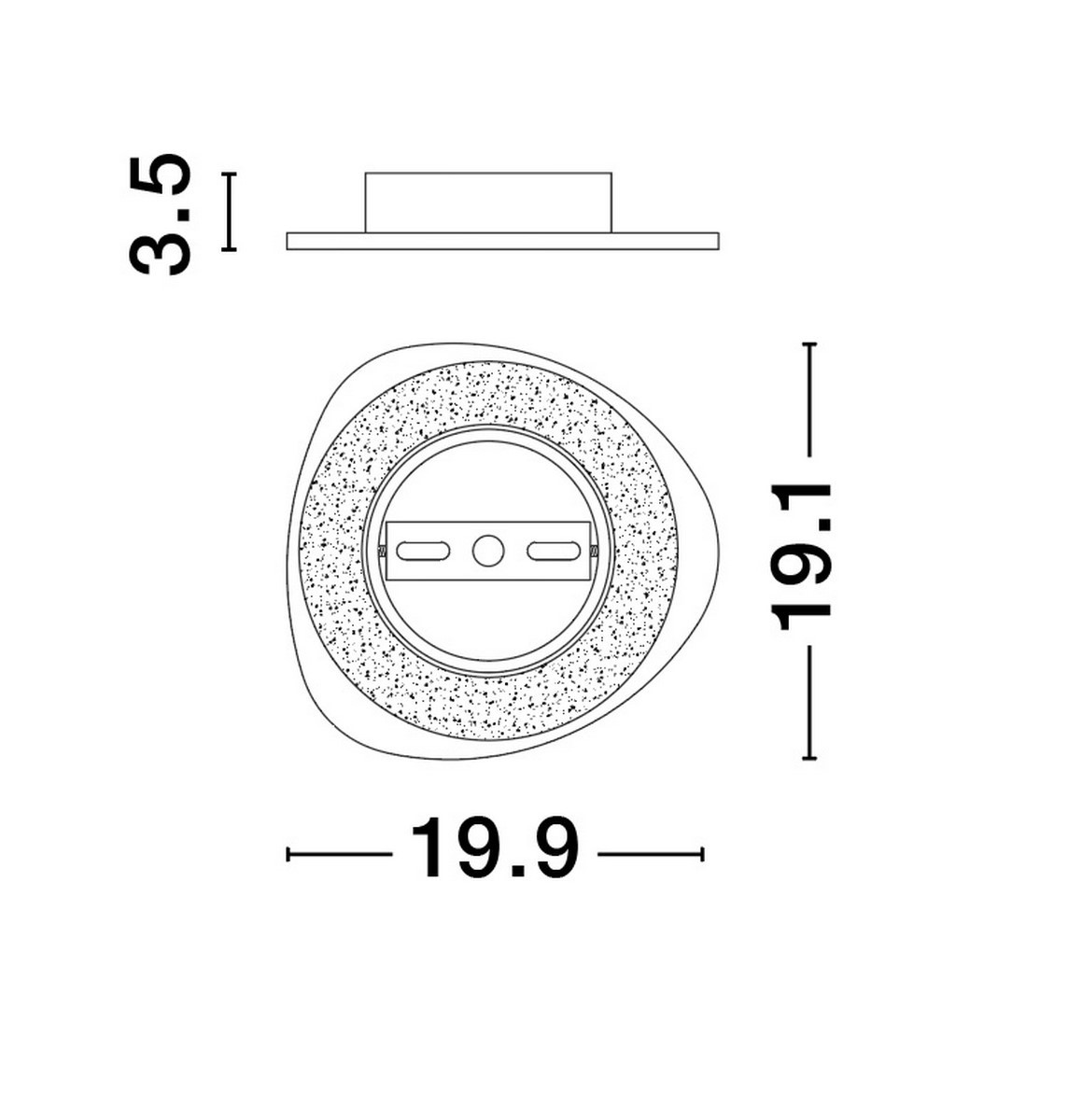 Kinkiet Apure 1xLED 8W w białym kolorze, o zaokrąglonym kształcie. Wymiary: 19,9 cm szerokości, 19,1 cm wysokości, 3,5 cm głębokości. Prosta konstrukcja z widocznym miejscem na zamontowanie źródła światła. Idealny do nowoczesnych wnętrz.