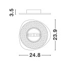 Kinkiet Apure 1xLED 12W w kolorze białym, o okrągłym kształcie. Wymiary: 24.8 cm średnicy, 3.5 cm wysokości. Widoczna centralna oprawa na żarówkę LED. Prosty design, idealny do nowoczesnych wnętrz.