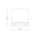 Lampa sufitowa Vivo 1xGX53 w kolorze białym, o wymiarach 60 mm wysokości i 84 mm średnicy. Wykonana z materiałów odpornych na wilgoć (IP44), cylindryczny kształt z gładką powierzchnią. Ujęcie z boku.