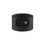 Kinkiet Verto 1xLED 22W IP54 w kolorze czarnym, okrągły kształt, z widocznym mocowaniem z tyłu. Ujęcie frontalne, produkt przeznaczony do montażu na ścianie, odporność na wilgoć.