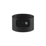 Kinkiet Verto 2xLED 10W IP54 w kolorze czarnym, okrągły kształt, z widocznym mocowaniem z tyłu. Ujęcie frontalne, produkt przeznaczony do montażu na ścianie, odporność na wilgoć.