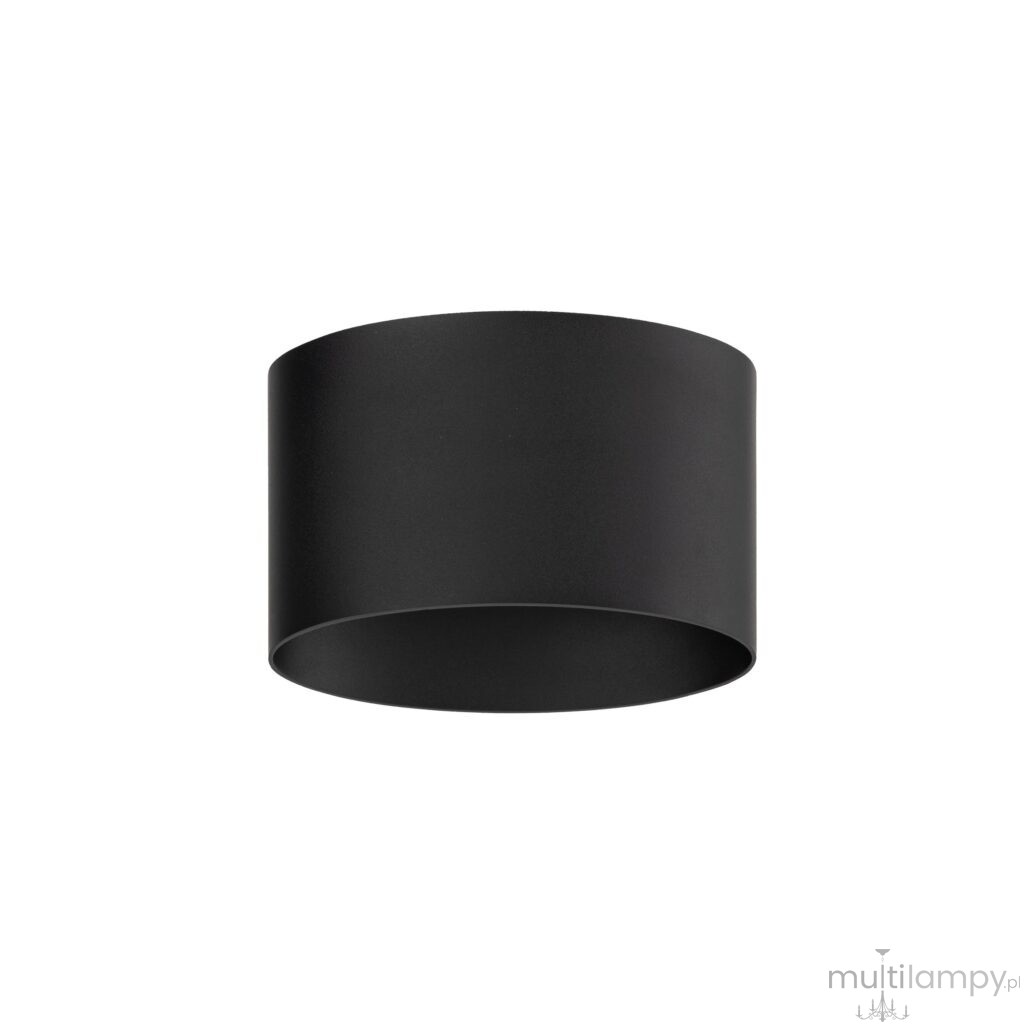 Kinkiet Verto 2xLED 10W IP54 w kolorze czarnym, o cylindrycznym kształcie, z matową powierzchnią. Ujęcie frontalne, lampka zamontowana na ścianie, przeznaczona do oświetlenia wnętrz i przestrzeni zewnętrznych.