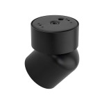 Lampa sufitowa Twist w kolorze czarnym, z miejscem na jedną żarówkę GU10, o stopniu ochrony IP65. Ujęcie z boku, pokazujące zaokrąglony kształt i matową fakturę obudowy.