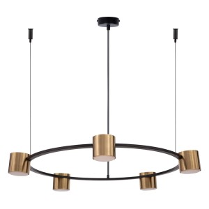 Kodo lampa wisząca 5xGX53 czarna/mosiądz 41329