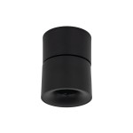 Lampa sufitowa Spark w kolorze czarnym z pojedynczym źródłem LED 10W. Okrągła, matowa obudowa z widoczną siatką wentylacyjną. Ujęcie frontalne, produkt zamontowany na suficie. Idealna do oświetlenia wnętrz.