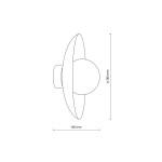 Beżowy kinkiet Slate z oprawą na żarówkę G9, o średnicy 280 mm i głębokości 160 mm. Owalna, płaska podstawa z zaokrąglonym kloszem, prezentujący nowoczesny design, idealny do stylowych wnętrz.
