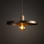 Sila D40 lampa wisząca 1xE27 beżowa brązowa 10758