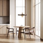 Lampa wisząca Sila D40 w kolorze beżowym i brązowym, z oprawą E27, zawieszona nad okrągłym stołem. Na lampie widoczna przezroczysta żarówka, otoczona metalowym pierścieniem. Otoczenie z drewnianymi meblami i dużymi oknami, na jasnym tle.