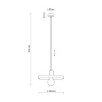 Lampa wisząca Sila D30, z oprawą w odcieniu ceglastym i beżowym, z pojedynczym gniazdem E27. Okrągła podstawa o średnicy 300 mm, zwis na długości 1450 mm. Prosta konstrukcja z metalowym wykończeniem.