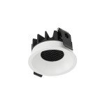 Oprawa sufitowa Nexus do zabudowy 1xLED 12W CCT w kolorze czarnym i białym. Okrągła, z siateczkowym wlotem, montowana w suficie. Widoczny uchwyt do mocowania. Idealna do nowoczesnych wnętrz.