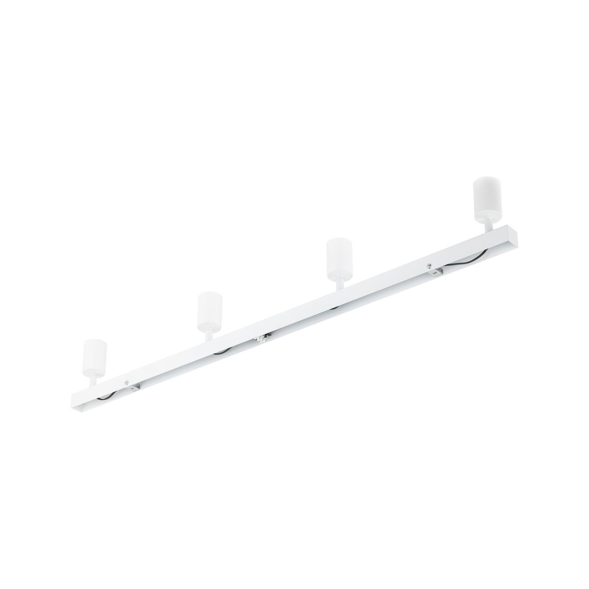 Lampa sufitowa Nex w kolorze białym z czterema oprawkami na żarówki GU10. Prosty, prostokątny kształt, zamontowana na suficie. Wysokiej jakości wykończenie, idealna do nowoczesnych wnętrz.