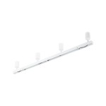 Lampa sufitowa Nex w kolorze białym z czterema oprawkami na żarówki GU10. Prosty, prostokątny kształt, zamontowana na suficie. Wysokiej jakości wykończenie, idealna do nowoczesnych wnętrz.