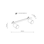Lampa sufitowa podtynkowa Nex z dwoma oprawami GU10 w kolorze białym. Prosty, minimalistyczny design; wymiary: 410 mm długości, 115 mm wysokości, z miejscem na wycięcie 265x35 mm. Umożliwia montaż w sufitach podwieszanych.