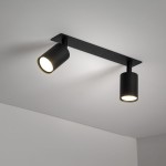 Nex lampa sufitowa podtynkowa 2xGU10 czarna 10799