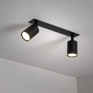 Nex lampa sufitowa podtynkowa 2xGU10 czarna 10799