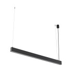 Luxe lampa wisząca 1xLED CCT w kolorze czarnym, o prostokątnym kształcie, zawieszona na dwóch cienkich linkach. Minimalistyczny design, z metalowym wykończeniem, idealna do nowoczesnych wnętrz. Wysoka jakość wykonania.