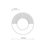 Kinkiet Lunar Wood D25 w kształcie okręgu o średnicy 250 mm, wykonany z drewna. Posiada centralne miejsce na żarówkę G9 oraz dekoracyjne, poziome szczeliny. Wysokość 150 mm, minimalistyczny design, idealny do nowoczesnych wnętrz.