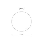 Luna kinkiet 4xG9, okrągły, o średnicy 400 mm i grubości 45 mm. Produkt w minimalistycznym stylu, przeznaczony do montażu na ścianie, umożliwiający zastosowanie czterech żarówek G9. Białe tło podkreśla prostotę formy.
