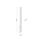 Kinkiet Linea S 1xLED 12W w kolorze szarym o wymiarach 610 mm wysokości, 52 mm szerokości i 58 mm głębokości. Prosty, pionowy kształt z minimalistycznym designem, odpowiedni do użytku wewnętrznego i zewnętrznego, z klasą ochrony IP65.