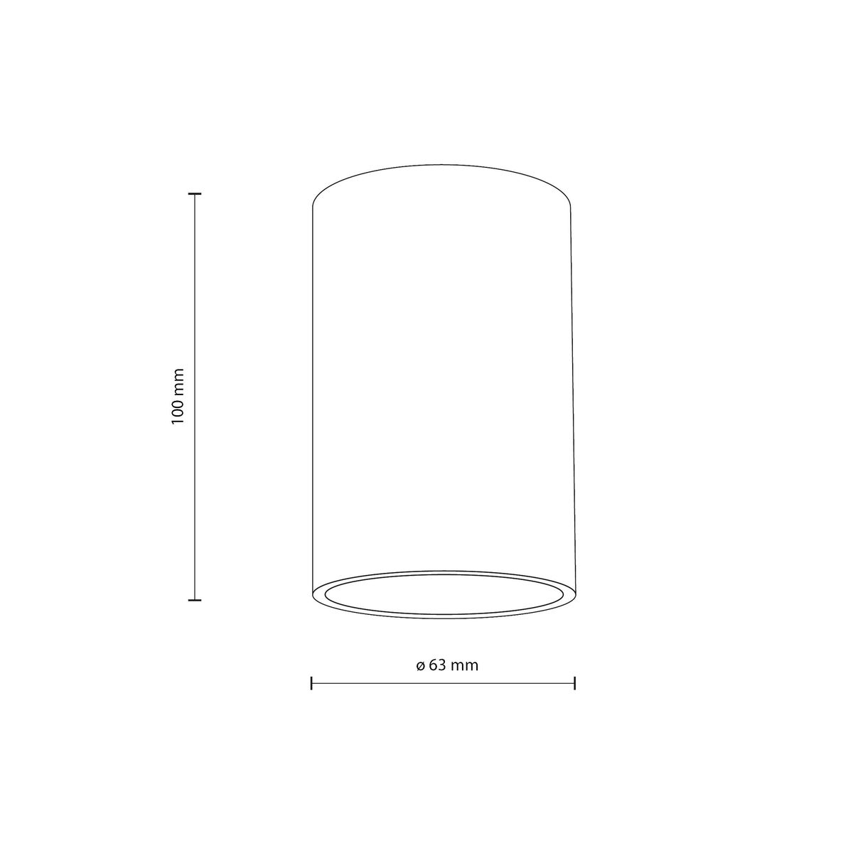 Lampa sufitowa Flare w kolorze białym, o wymiarach 100 mm wysokości i 63 mm średnicy. Posiada oprawę na żarówkę GU10, stopień ochrony IP44, idealna do użytku w wilgotnych pomieszczeniach. Została zaprojektowana w prostym, cylindrycznym kształcie.
