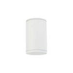 Lampa sufitowa Flare w kolorze białym, cylindryczna, z jedną oprawą GU10. Przeznaczony do montażu sufitowego, klasyfikowany jako IP44, co zapewnia odporność na wilgoć.
