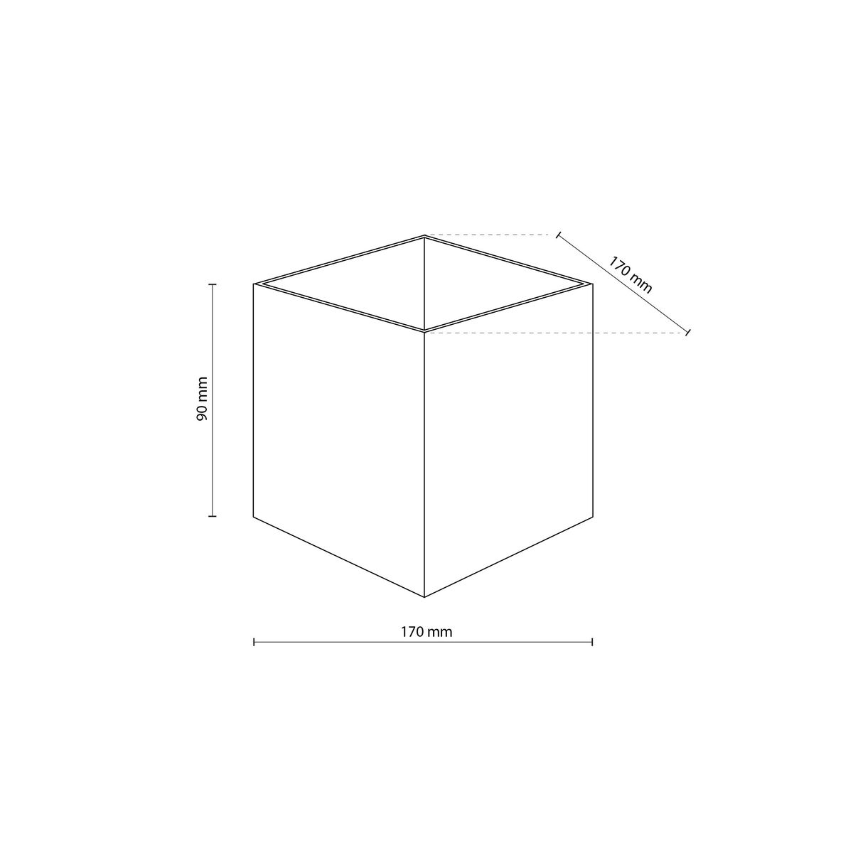 Kinkiet elewacyjny Cube w kolorze czarnym, wykonany z materiałów odpornych na warunki atmosferyczne, o wymiarach 170 mm x 90 mm. Produkt przeznaczony do montażu zewnętrznego, z dwoma źródłami LED o mocy 10W, stopień ochrony IP54.