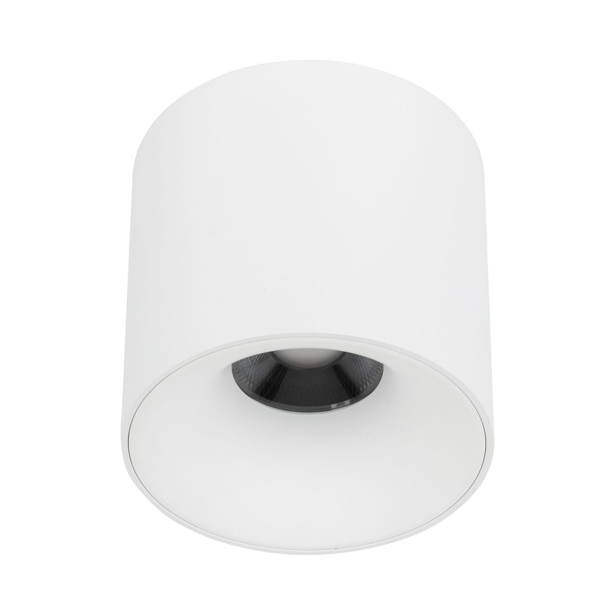 Lampa sufitowa Blaze 1xLED 30W w kolorze białym, o cylindrycznym kształcie. Widoczna lampa z wykończeniem matowym, z centralnym źródłem światła, umieszczona w górnej części. Prosta konstrukcja, idealna do nowoczesnych wnętrz.