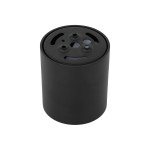 Lampa sufitowa Blaze w kolorze czarnym, okrągła, z jedną diodą LED 12W. Widoczny górny panel z otworami do emisji światła. Produkt ułożony pionowo, na jednolitym tle, bez dodatkowych akcesoriów.