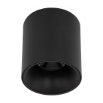 Lampa sufitowa Blaze w kolorze czarnym, z jednolitą, matową powierzchnią. Posiada oprawę w kształcie cylindrycznym, z wbudowanym źródłem światła LED o mocy 12W i regulowanym natężeniu barwy światła (CCT). Ujęcie z góry.
