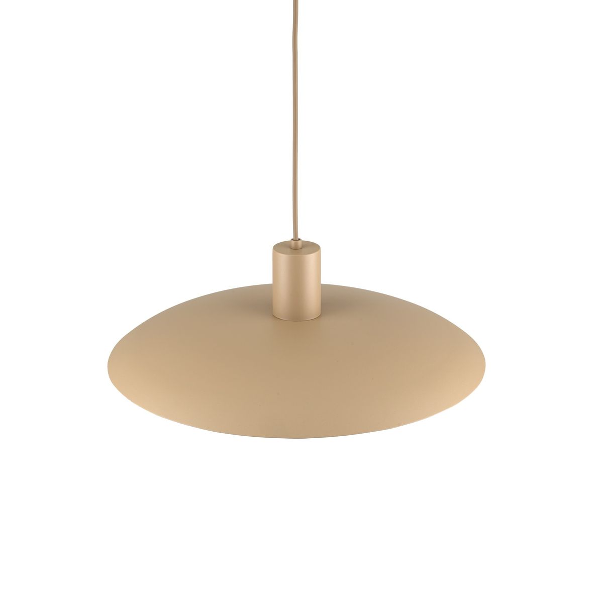 Lampa wisząca Astra 1xE27 w kolorze beżowym z okrągłym, matowym kloszem. Zawieszona na cienkim przewodzie, z metalowym mocowaniem na górze. Prosty, nowoczesny design, idealna do wnętrz w stylu minimalistycznym.