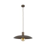 Lampa wisząca Astra 1xE27 w kolorze brązowym, z okrągłym kloszem i szklanym żarówką, zawieszona na cienkim przewodzie. Klosz ma gładką, matową powierzchnię, a całość montowana do sufitu. Idealna do nowoczesnych wnętrz.