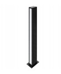 Lampa ogrodowa słupek Roma H60, czarna, wysokość 60 cm, z podwójnym źródłem LED 24W, temperatura barwowa 4000K. Prosty, prostokątny kształt, montaż na podstawie. Wbudowane białe panelowe oświetlenie.