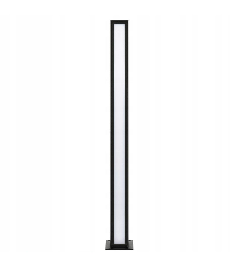 Lampa ogrodowa słupek Roma H60 w kolorze czarnym, z dwoma źródłami LED o mocy 24W i temperaturze barwowej 4000K. Produkt ma prostokątny kształt, z białą, mleczną osłoną i stabilną podstawą, prezentowany w pozycji stojącej.