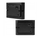 Kinkiet elewacyjny Gantio w kolorze czarnym, z dwoma diodami LED o mocy 6W i temperaturze barwowej 4000K. Widok z przodu i z boku, z widocznymi otworami montażowymi i gładką, matową powierzchnią. Klasa ochrony IP44, przeznaczony do użytku na zewnątrz.